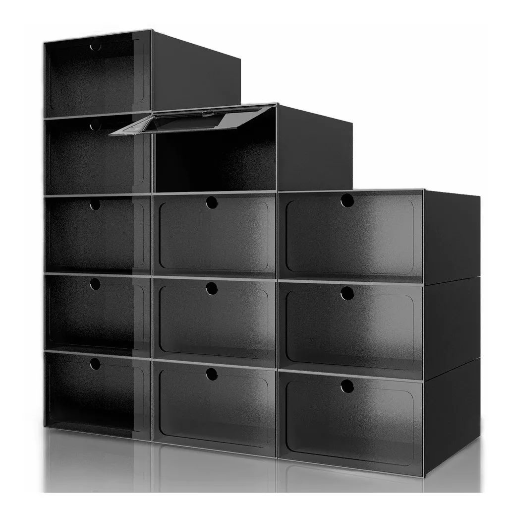 Set 12 Cajas Organizadoras Zapatero Apilables Multiusos