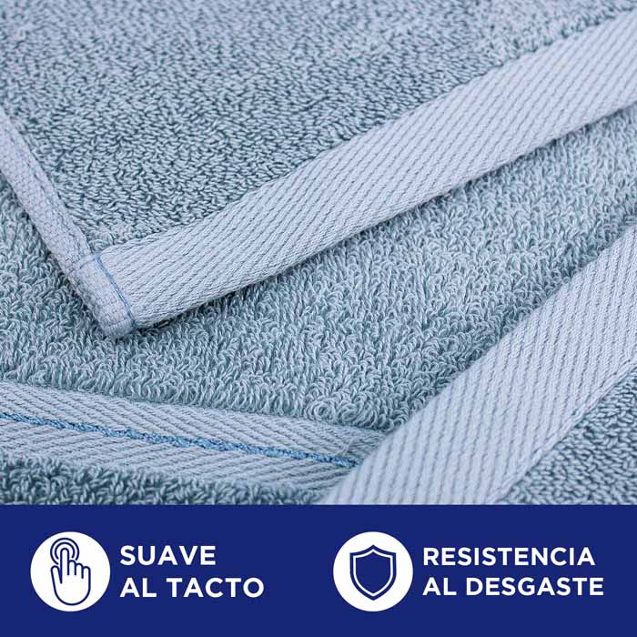 Toalla Medio Baño Gris 6 piezas 100% Algodon 70x140 - Hokins