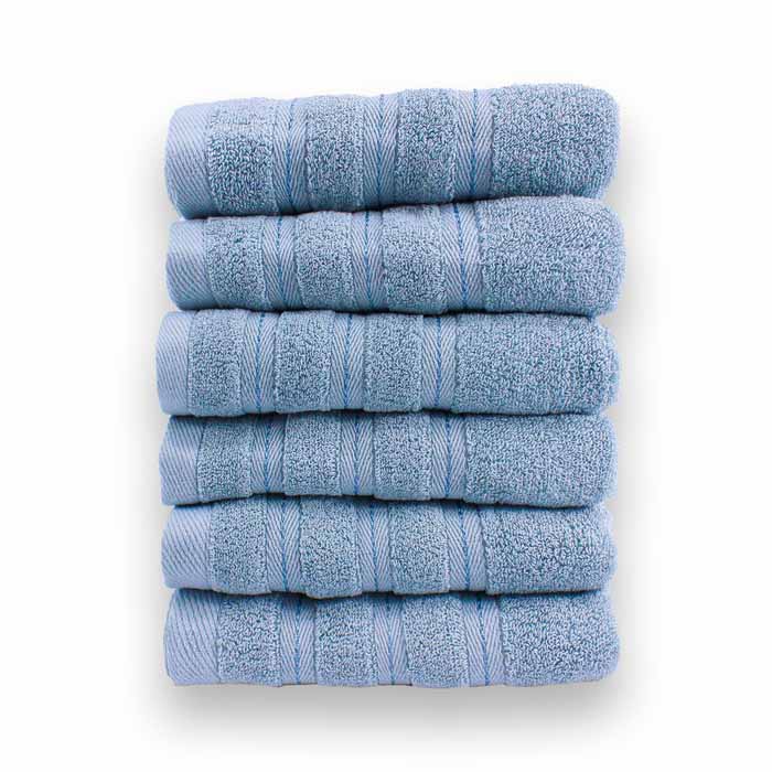 Toalla Medio Baño Gris 6 piezas 100% Algodon 70x140 - Hokins