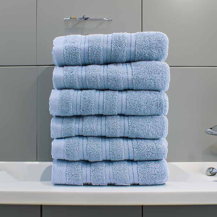 Toalla Medio Baño Gris 6 piezas 100% Algodon 70x140 - Hokins