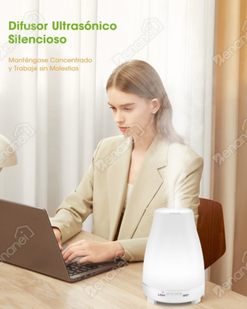 Humidificador Y Difusor De Aceites Esenciales-200 Ml  Blanco