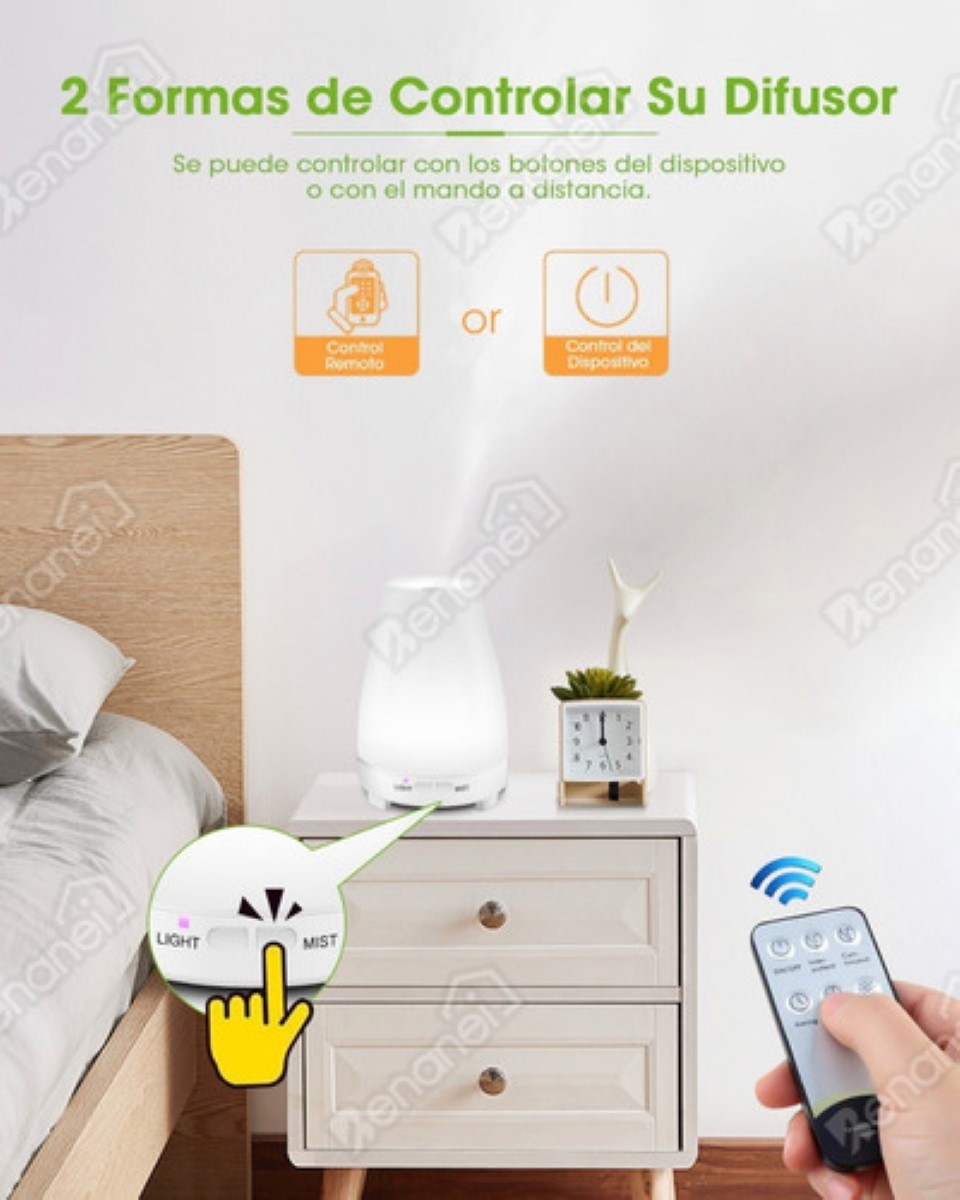 Humidificador Y Difusor De Aceites Esenciales-200 Ml  Blanco