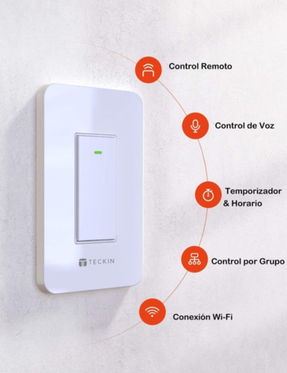 Interruptor Inteligente Wifi De Luz Pared Apagador 1 Vía 15a Blanco
