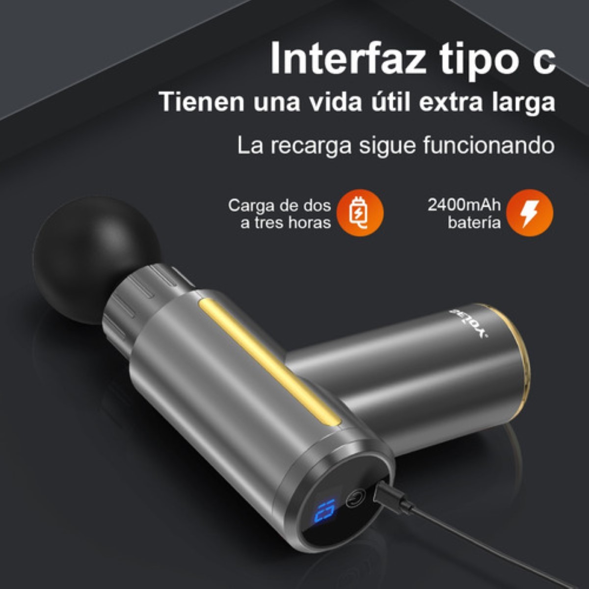 Pistola De Para Masaje Muscular Pistola De Percusion Gris