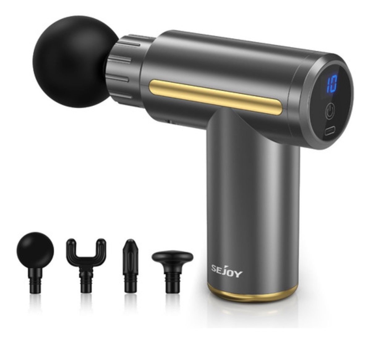 Pistola De Para Masaje Muscular Pistola De Percusion Gris