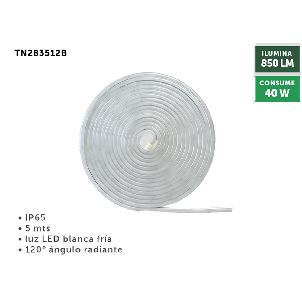 Tira Led Flexible Luz Blanca de 5 Metros de Largo IP65