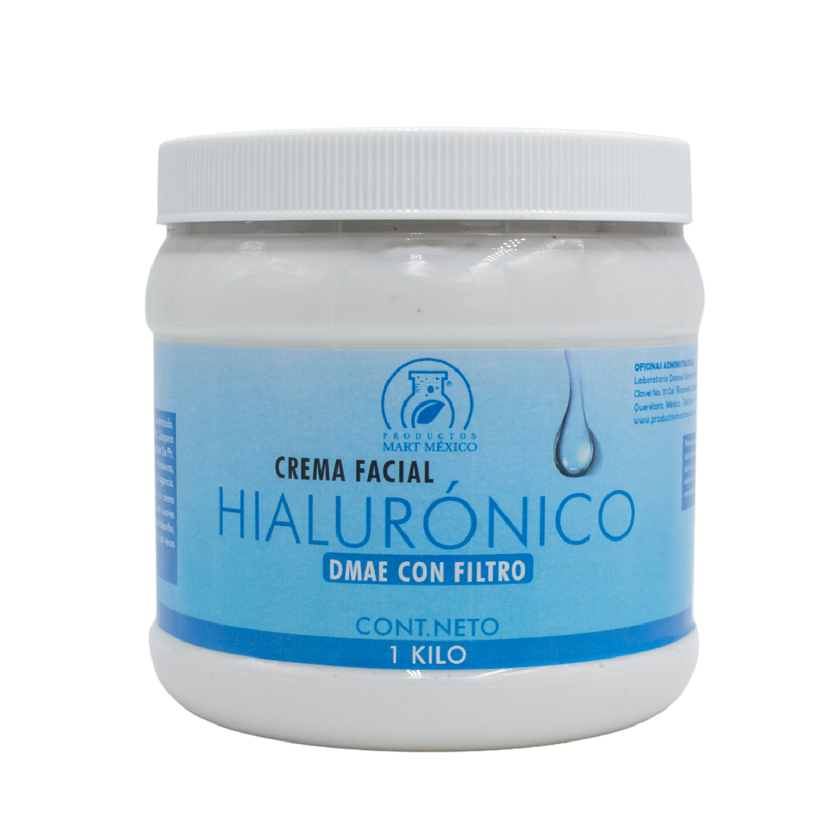 Crema Facial De Hialurónico & DMAE Con Filtro Solar 1 kilo