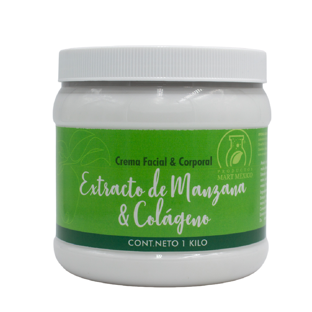 Crema Facial & Corporal Extracto De Manzana & Colágeno Piel Tersa 1 kilo