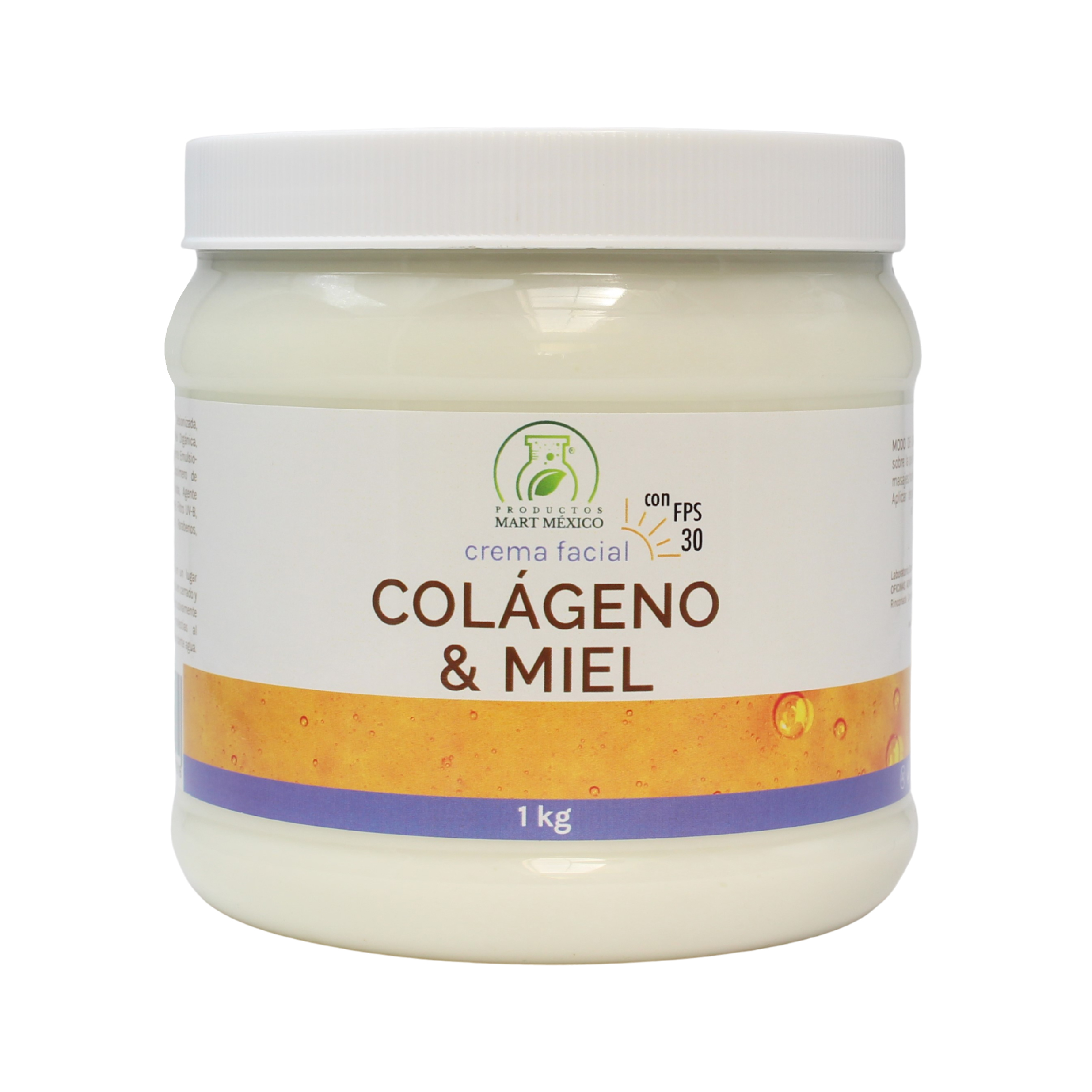 Crema Facial & Corporal De Colágeno Con Miel Con Filtro Solar Piel Más Joven 1 kilo