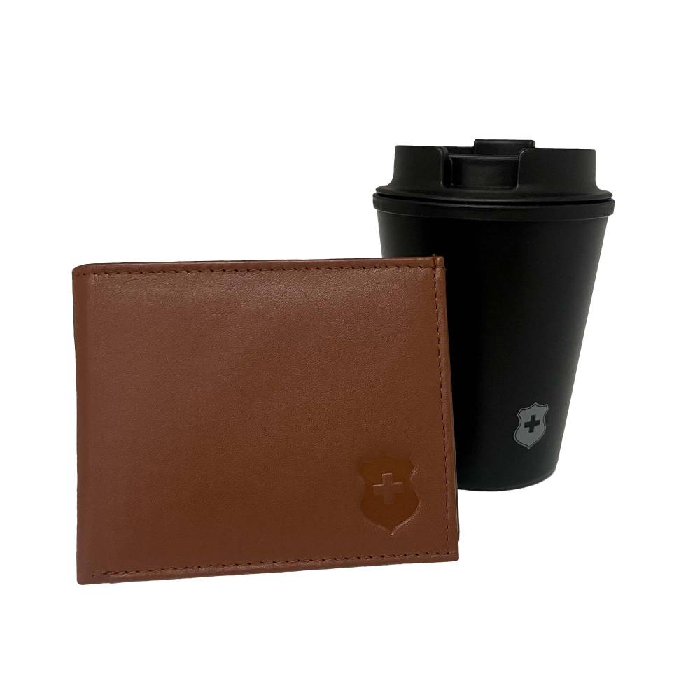 Cartera con Termo Royal Swiss, Kit de Lujo Para Hombre, 2 Piezas