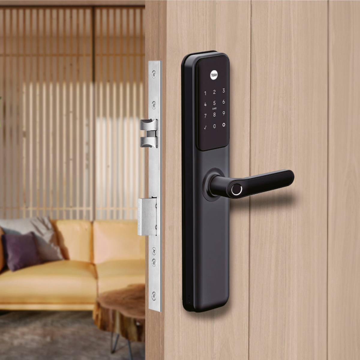 Cerradura Eléctrica Digital Yale YDM60 Color Negro. Con Hub y Módulo Incluídos