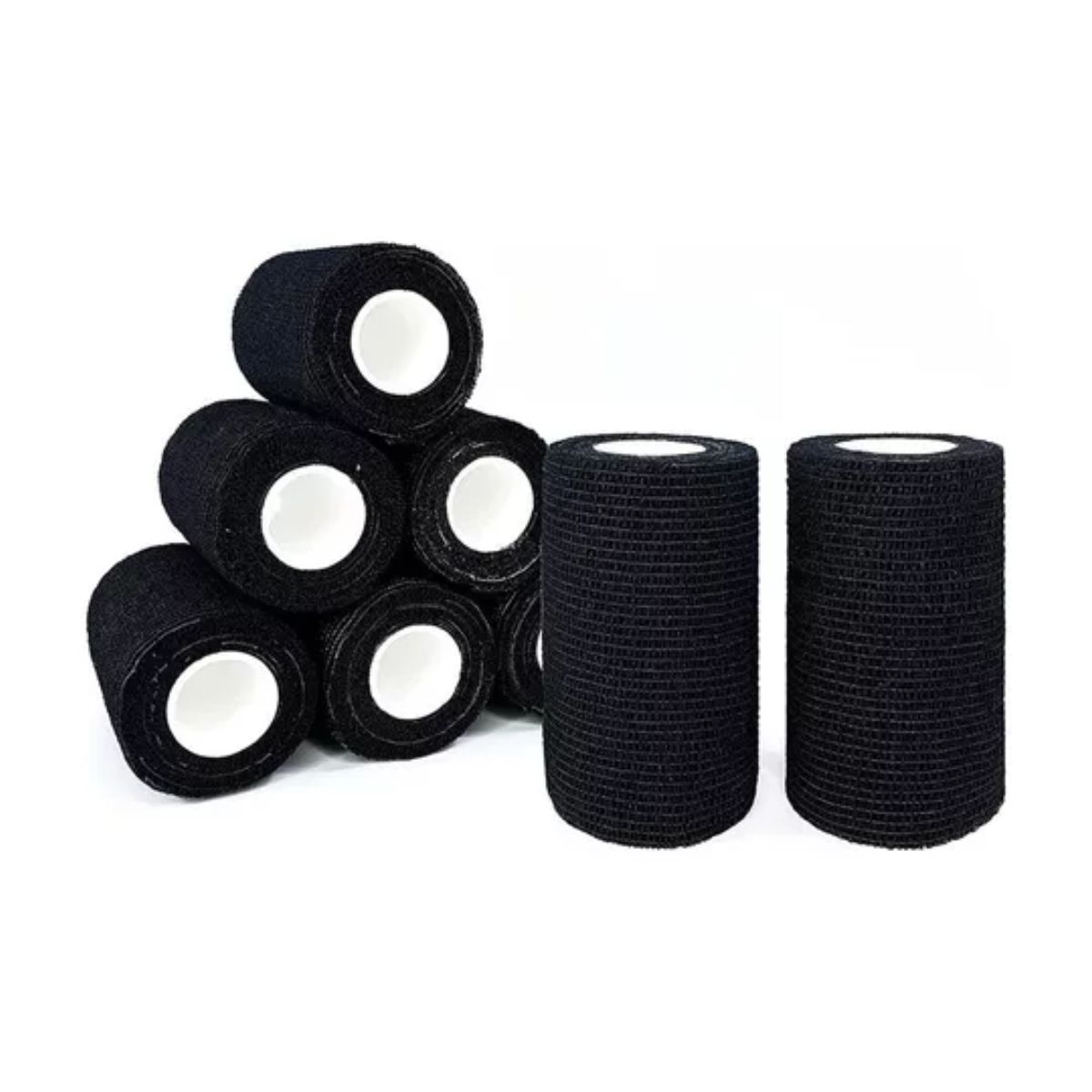Venda Elástica Cohesiva Autoadherible De 10cmx4.5 M, 8pzs Negro