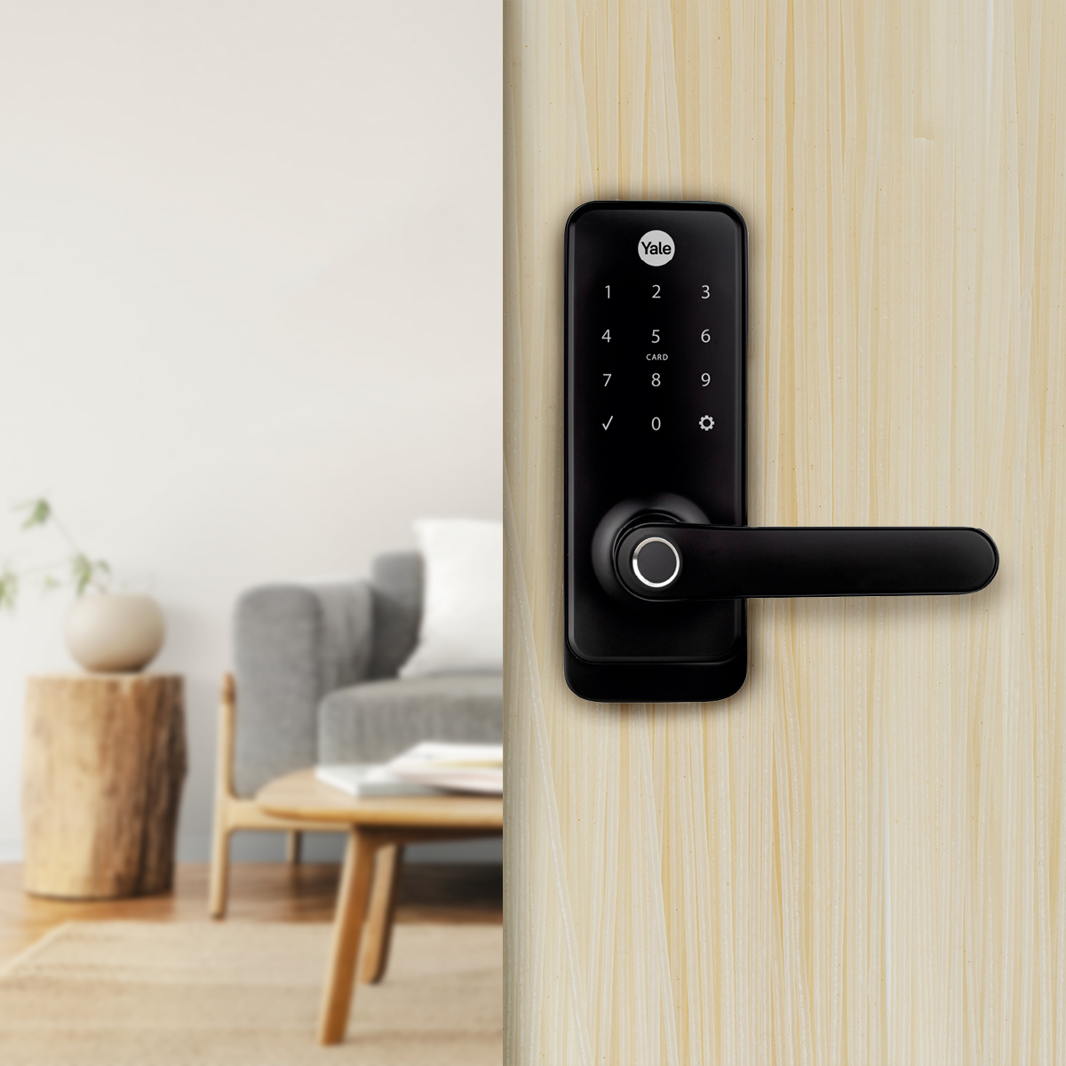 Cerradura Eléctrica Digital Yale YMC300 Color Negro. Con Hub y Módulo Incluídos
