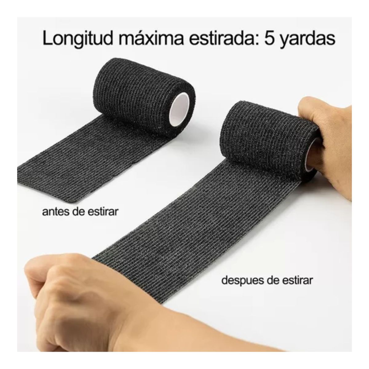 Venda Elástica Autoadhesiva De 7,5 Cm X 4,5 M, 12 Unidades cafe/blanco/ negro