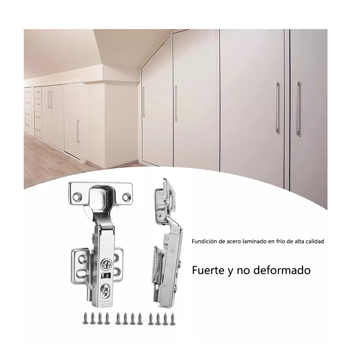 Juego Bisagra Bidimensional Recta Cierre Suave Níquel 20 Piezas