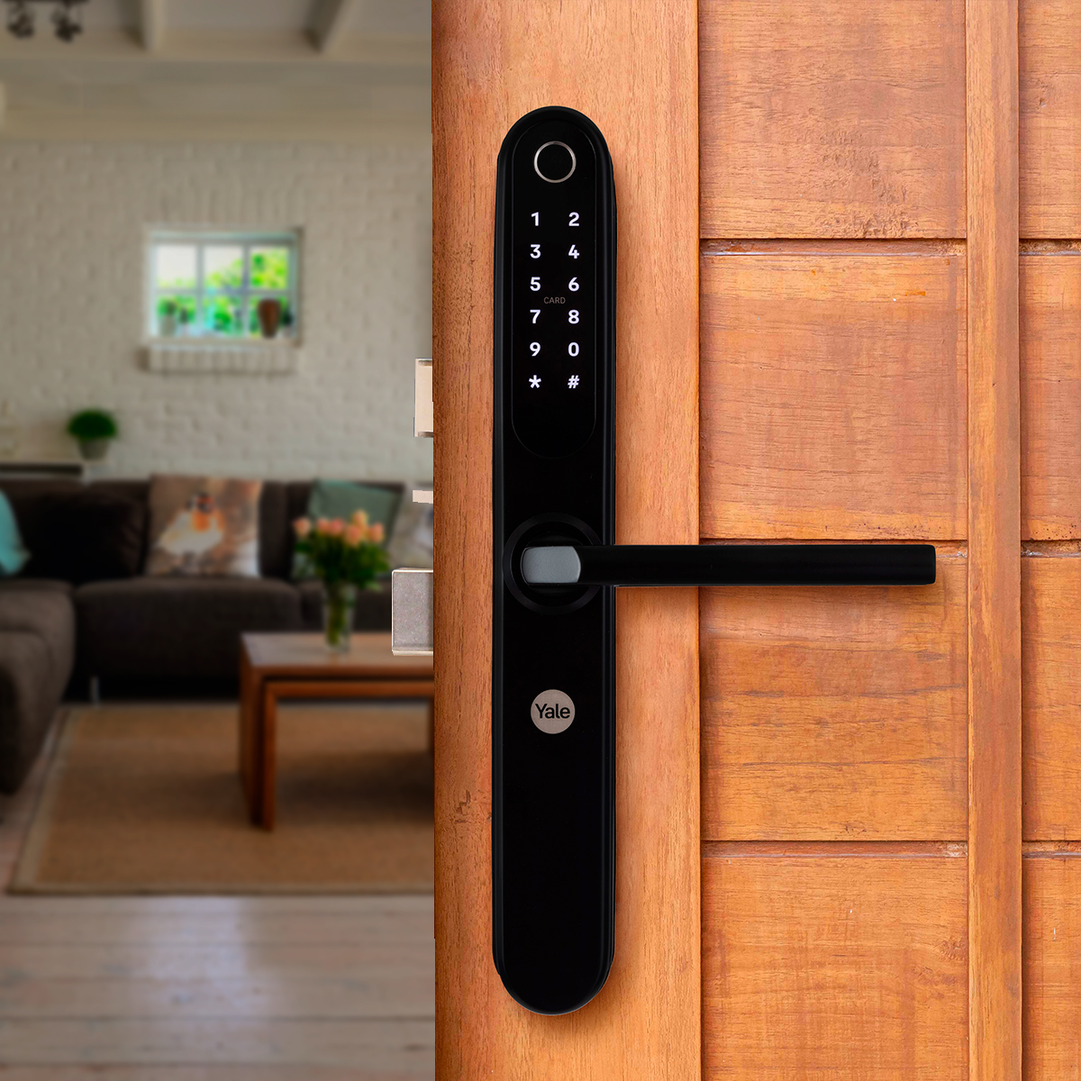 Cerradura Eléctrica Digital Yale YSD100 Para Puertas De Madera 5085 Color Negro. Con HUB y Módulo Incluídos.