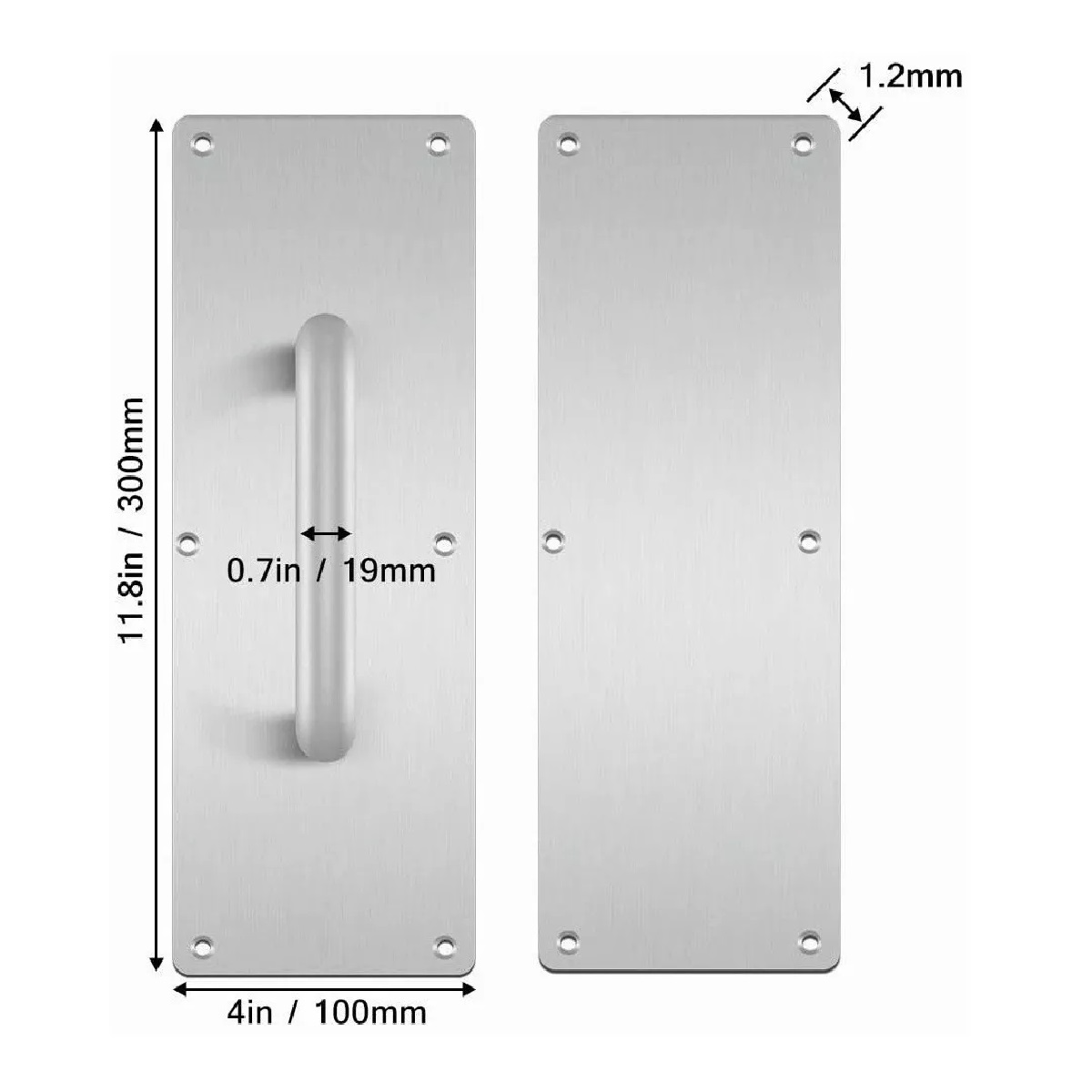 Jaladera Placa Para Puertas Acero Inoxidable Placa Empuje