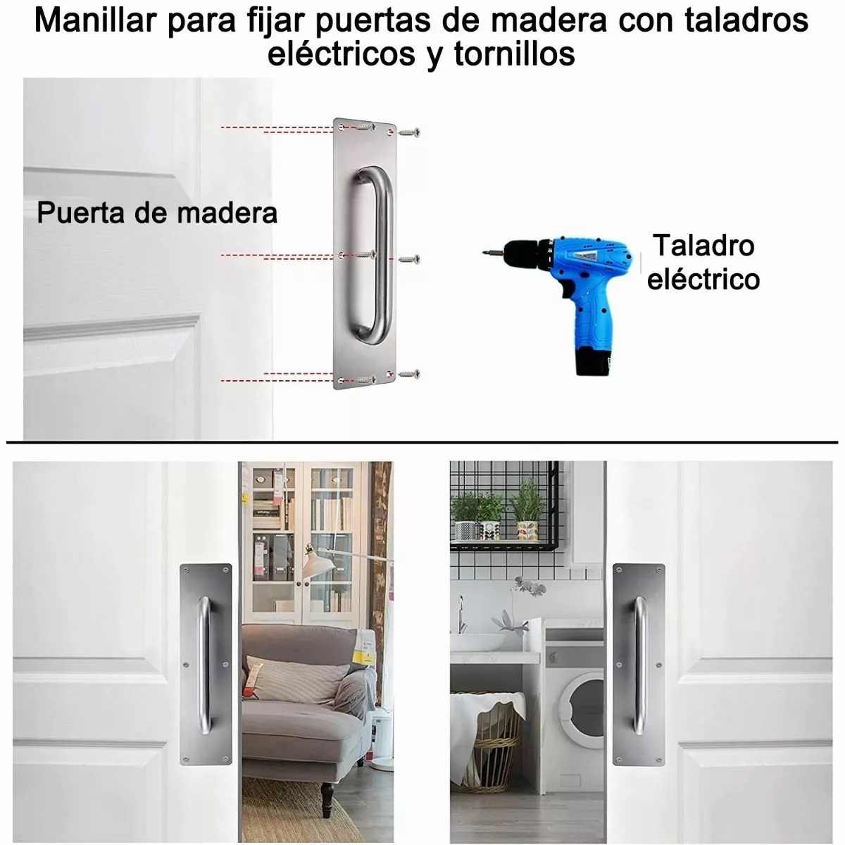 Jaladera Placa Para Puertas Acero Inoxidable Placa Empuje