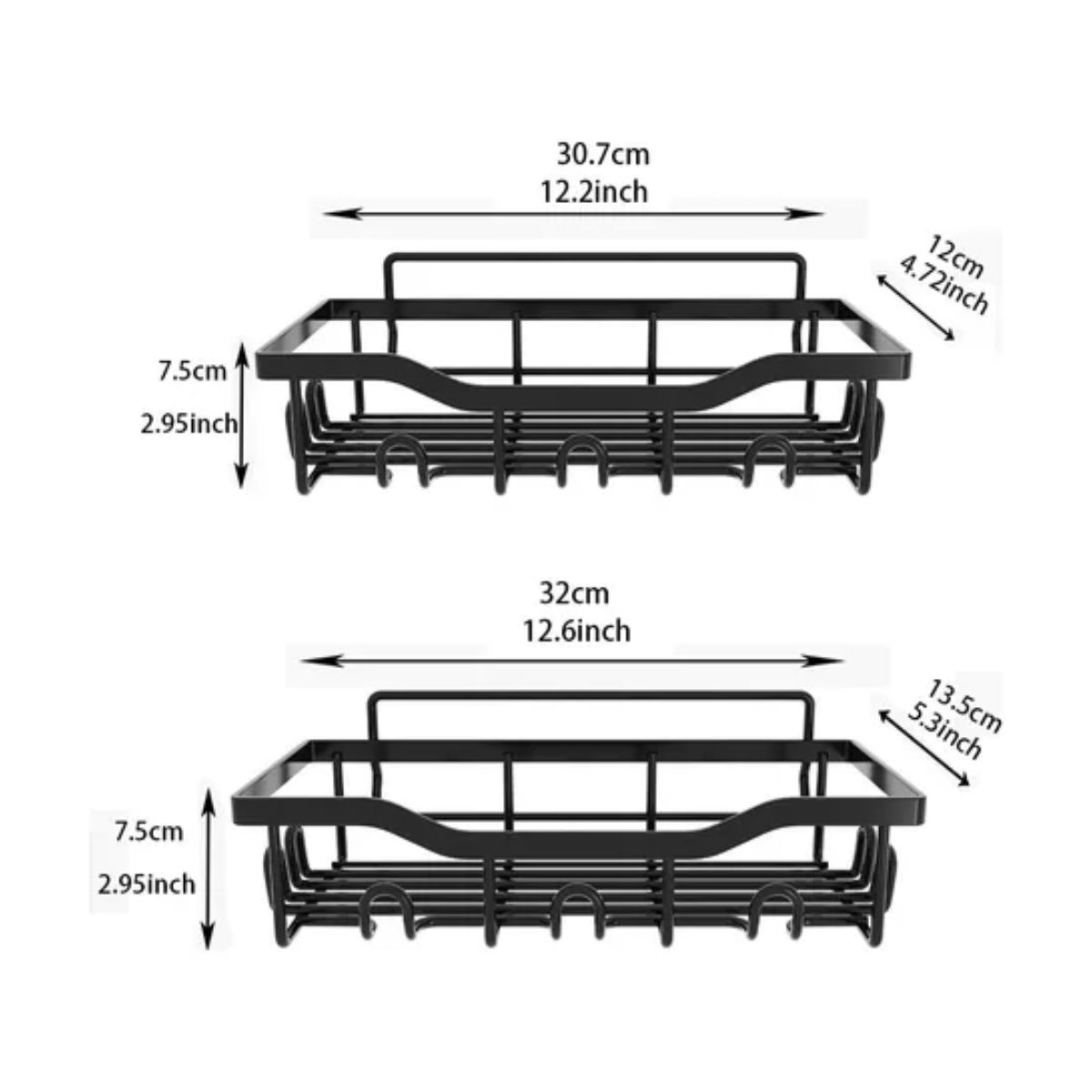 Cocina Baño Repisa Organizadores Para Duchas Estante 4 Pcs Color Negro