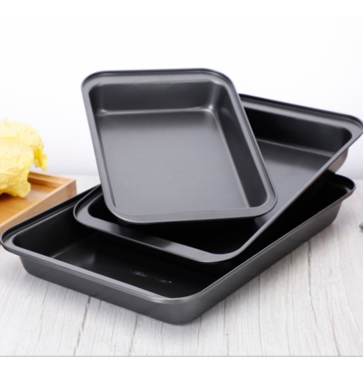 Set De 8 Moldes Charola Antiadherente Hornear Pan Reposteria Negro