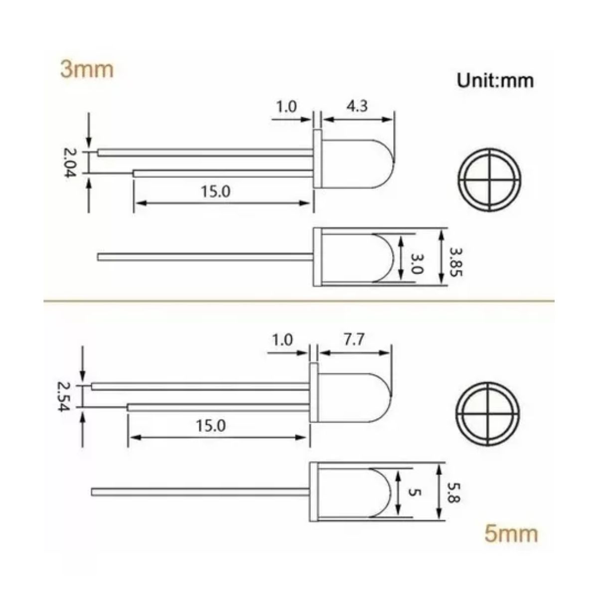 300 Led Superbrillantes De Diferentes Tamaños - Varios Color