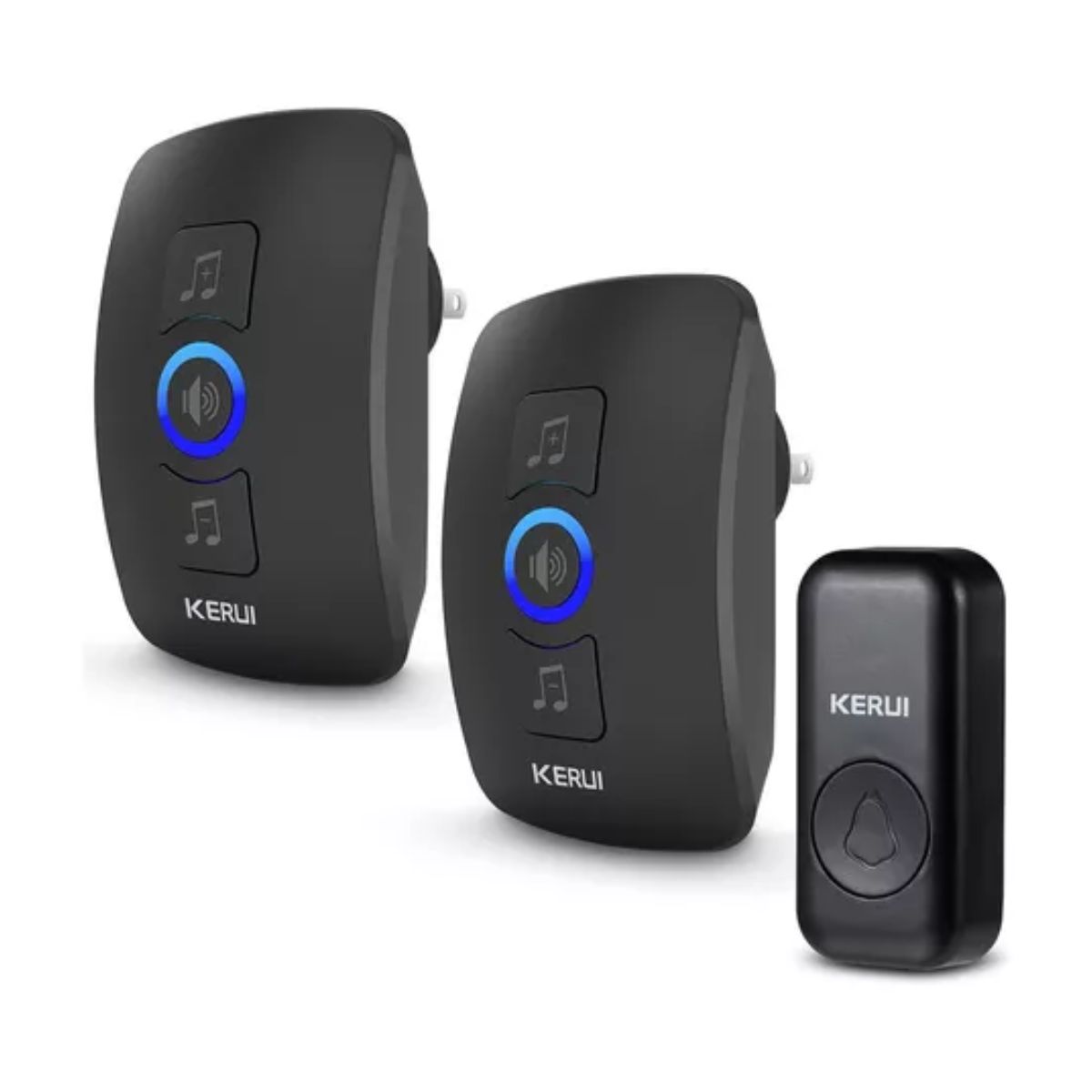 Timbre Inalámbrico Impermeable Con 1 Transmisor/2 Receptores negro