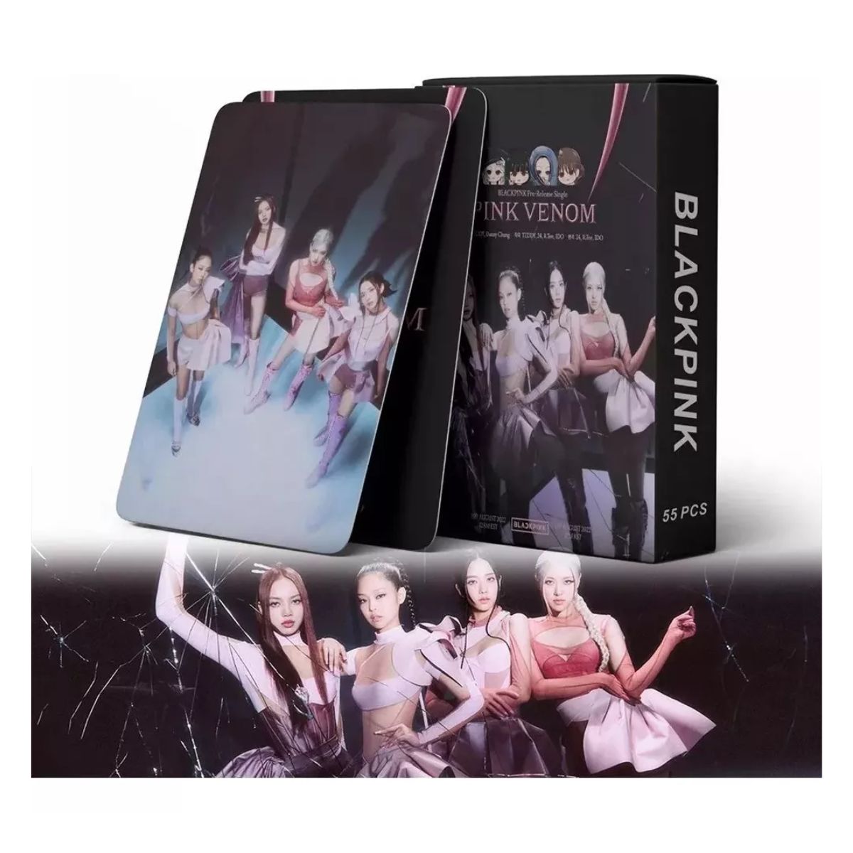 55 Photocards Blackpink Alta Calidad- Pink Venom Con Caja Negro