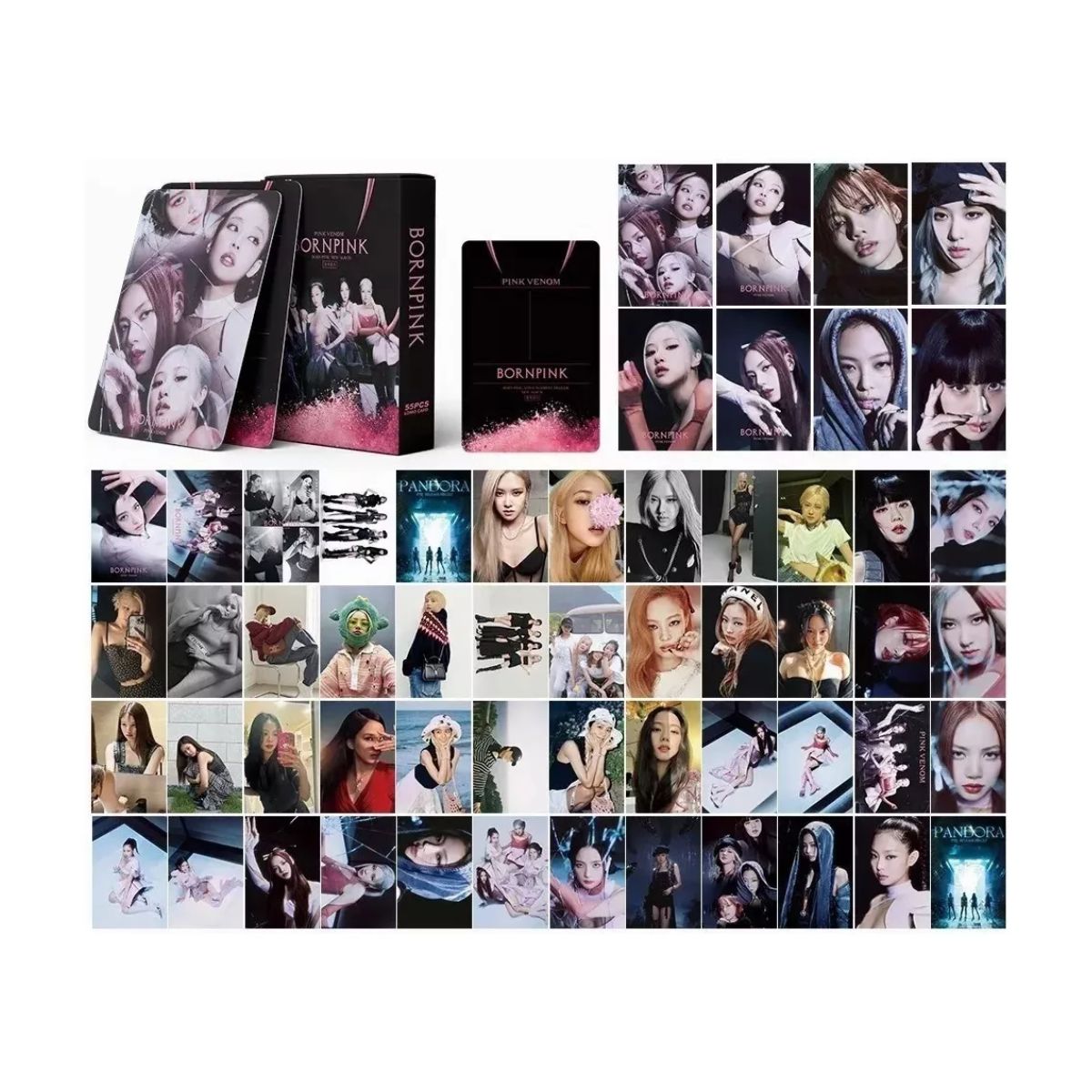 55 Photocards Blackpink Alta Calidad- Pink Venom Con Caja Negro