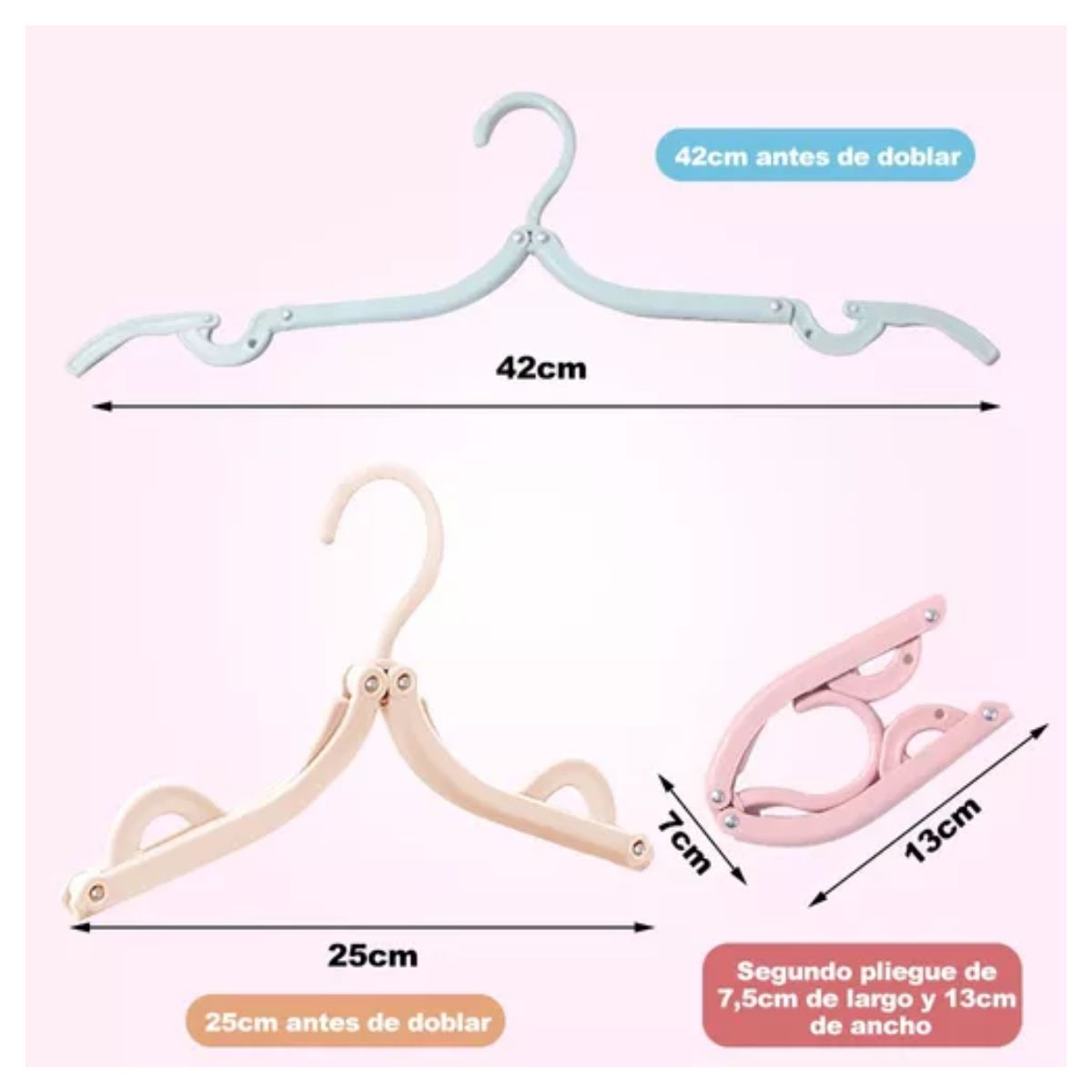 30 Ganchos Para Ropa Plegable Varios Colores 