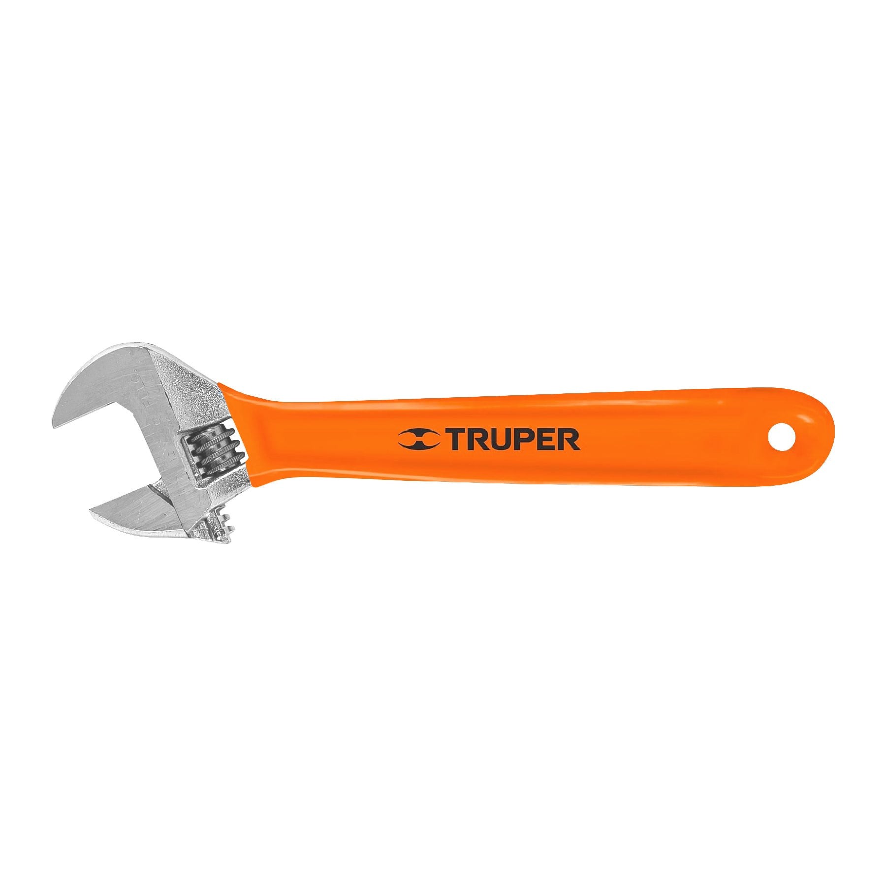 LLAVE AJUSTABLE (PERICO) 10" CROMADA MANGO DE PVC, TRUPER 15511