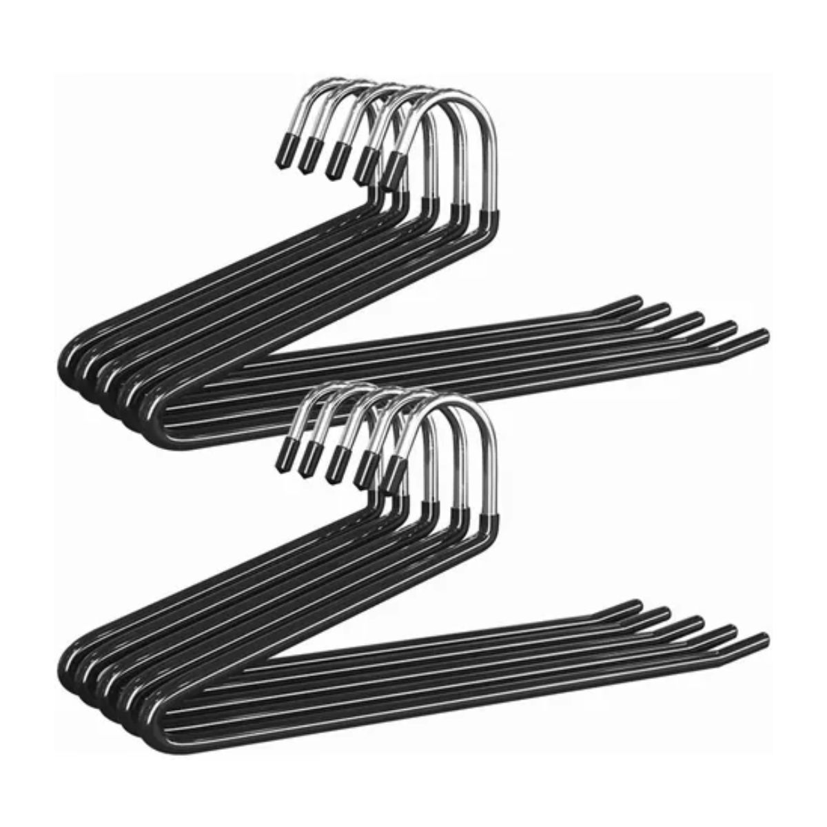 10pcs Perchas Para Pantalones En Z Ganchos Antideslizante Negro
