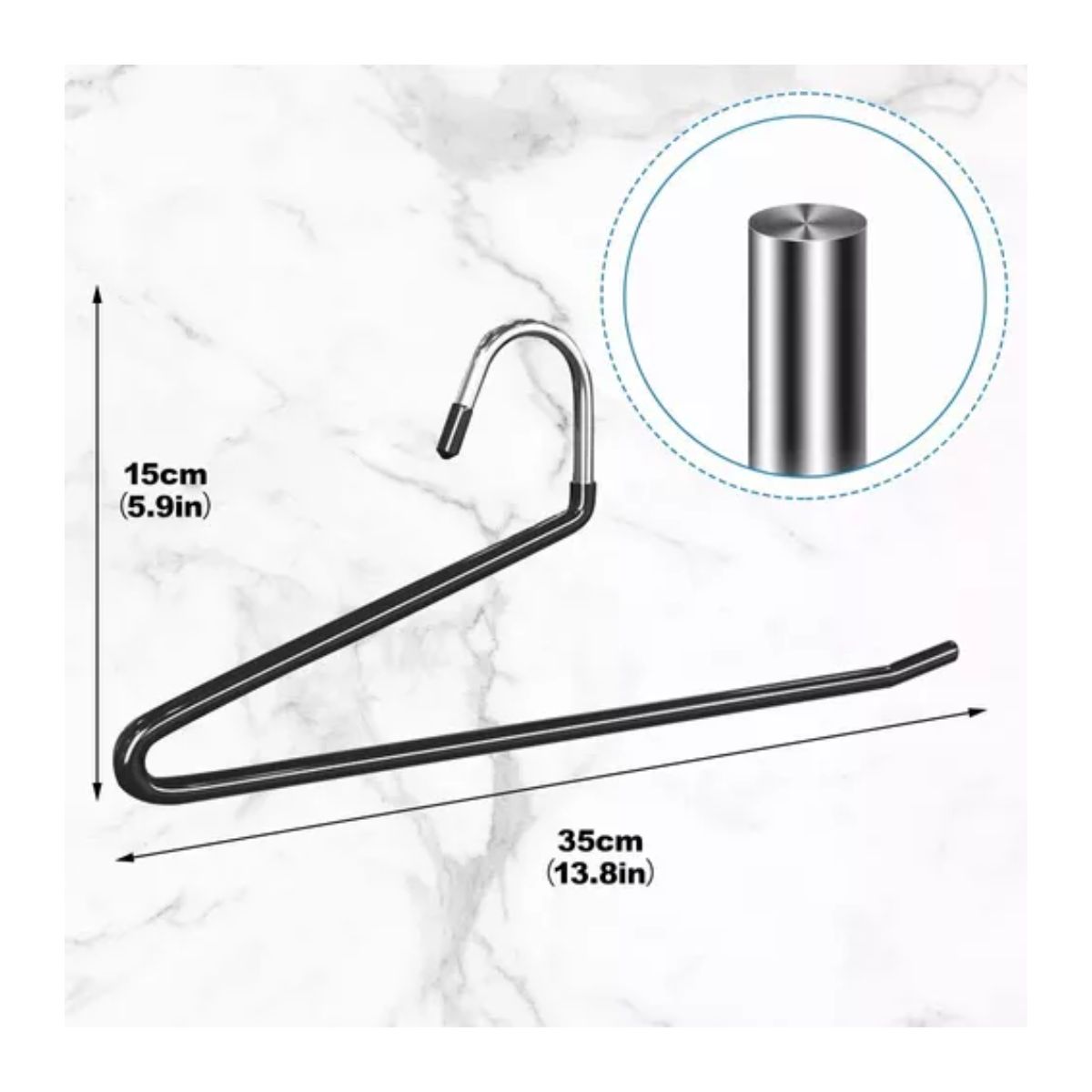 10pcs Perchas Para Pantalones En Z Ganchos Antideslizante Negro