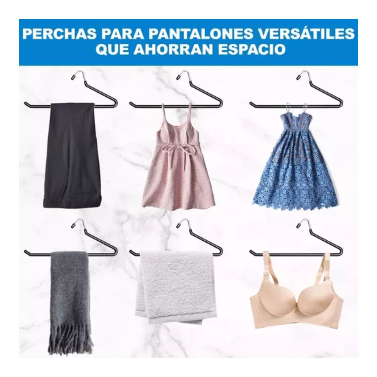 10pcs Perchas Para Pantalones En Z Ganchos Antideslizante Negro