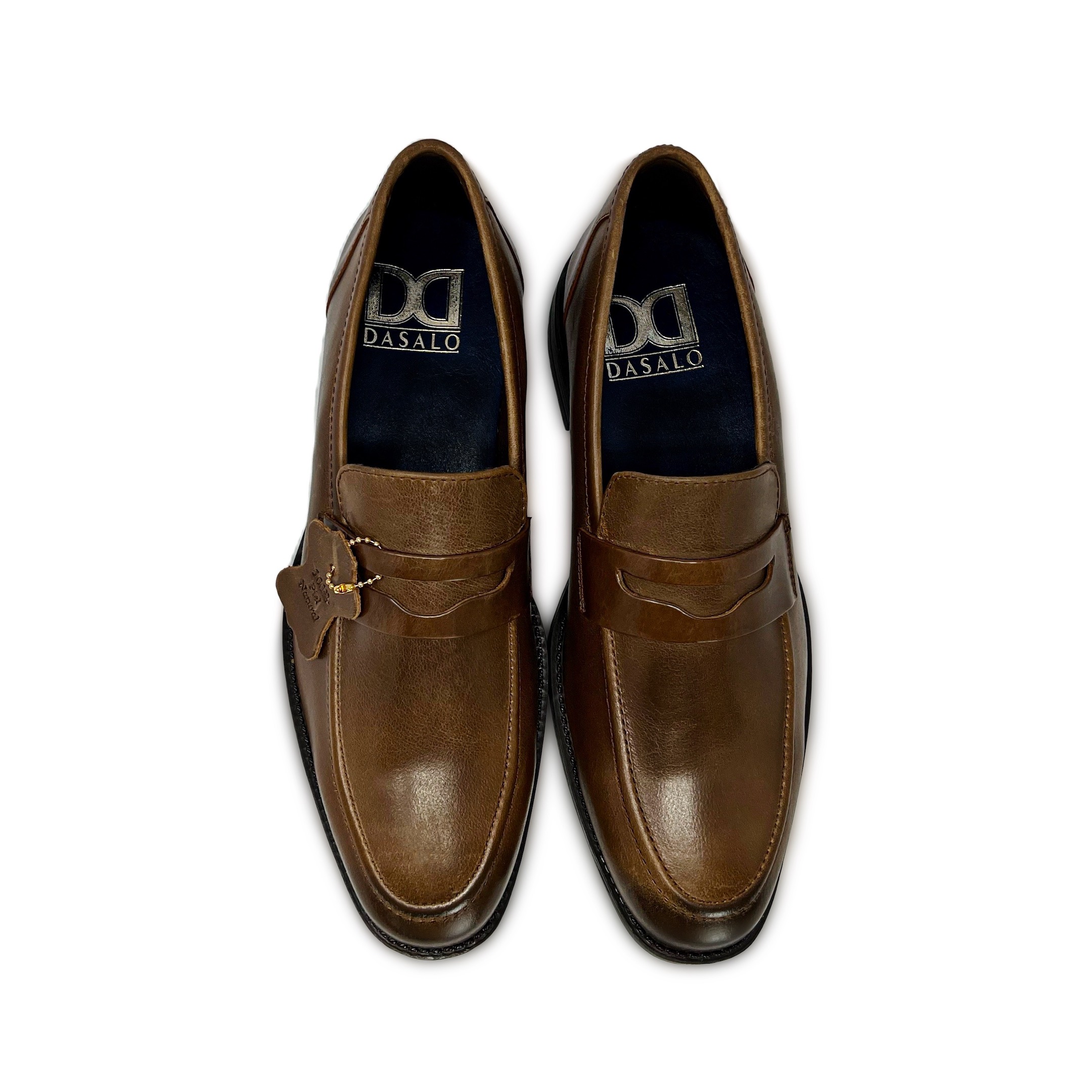 Mocasín Penny Loafer Dasalo En Piel Vacuno Café Para Hombre