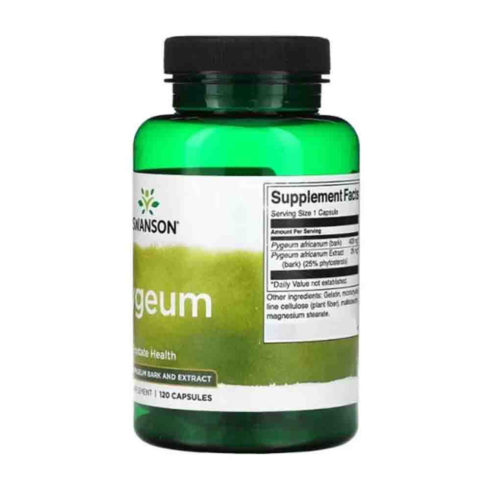 Pygeum 500mg Swanson 120 capsulas Ciruelo Africano Ayuda a la Prostata