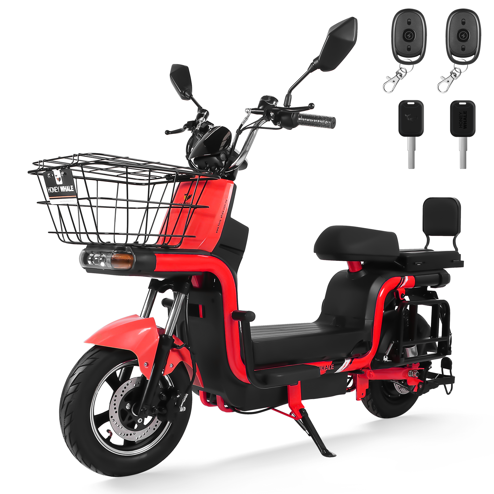 Motobici Eléctrica Honey Whale U7S Rojo.