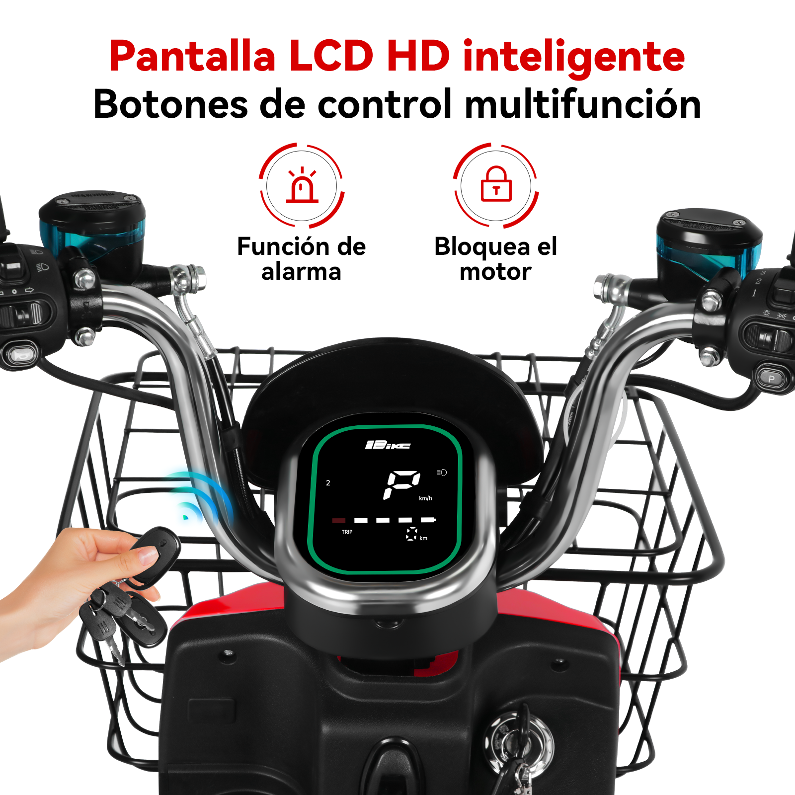 Motobici Eléctrica Honey Whale U7S Rojo.