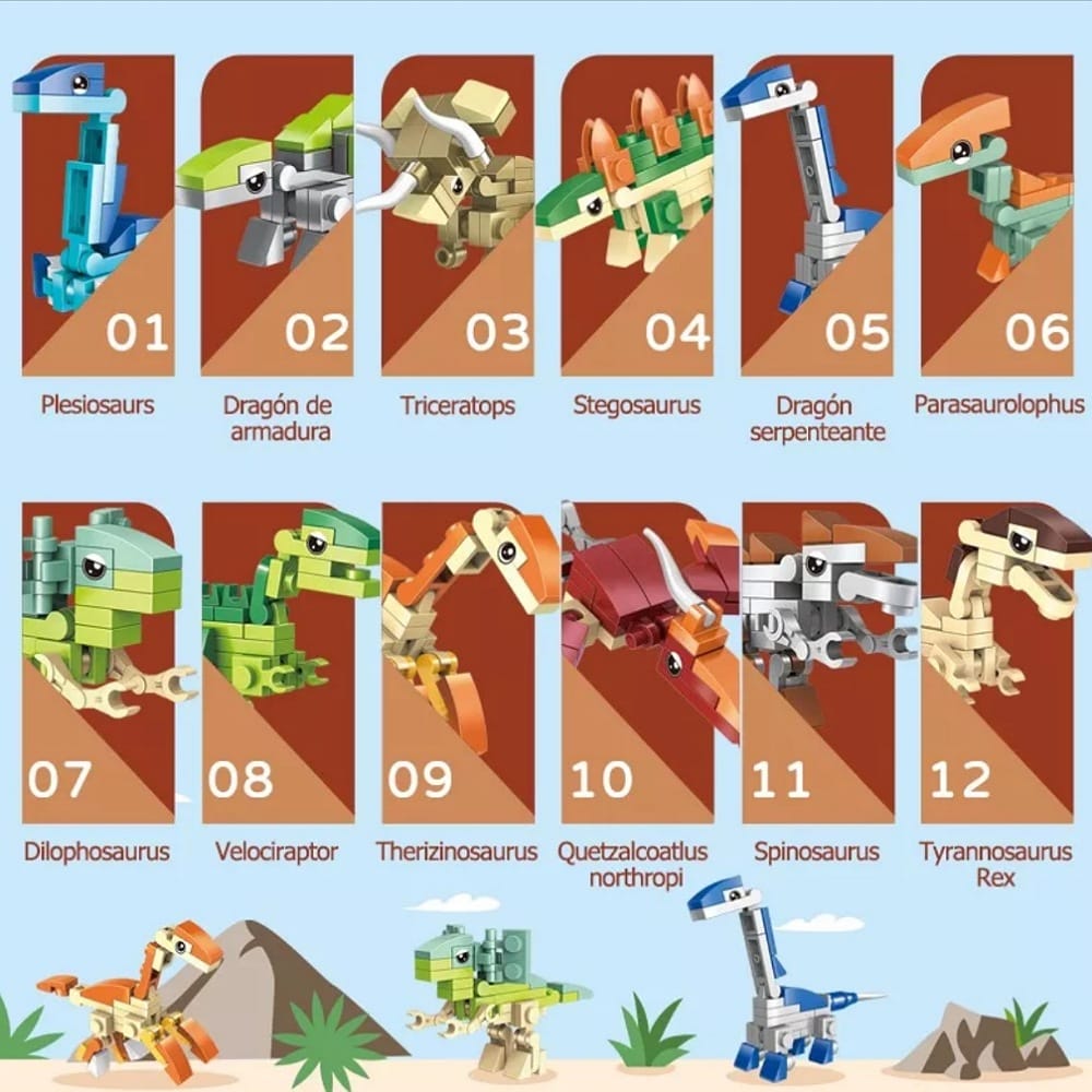 Puzzle 3d Juguetes De Dinosaurios 12 En 1 Juguetes Bloques