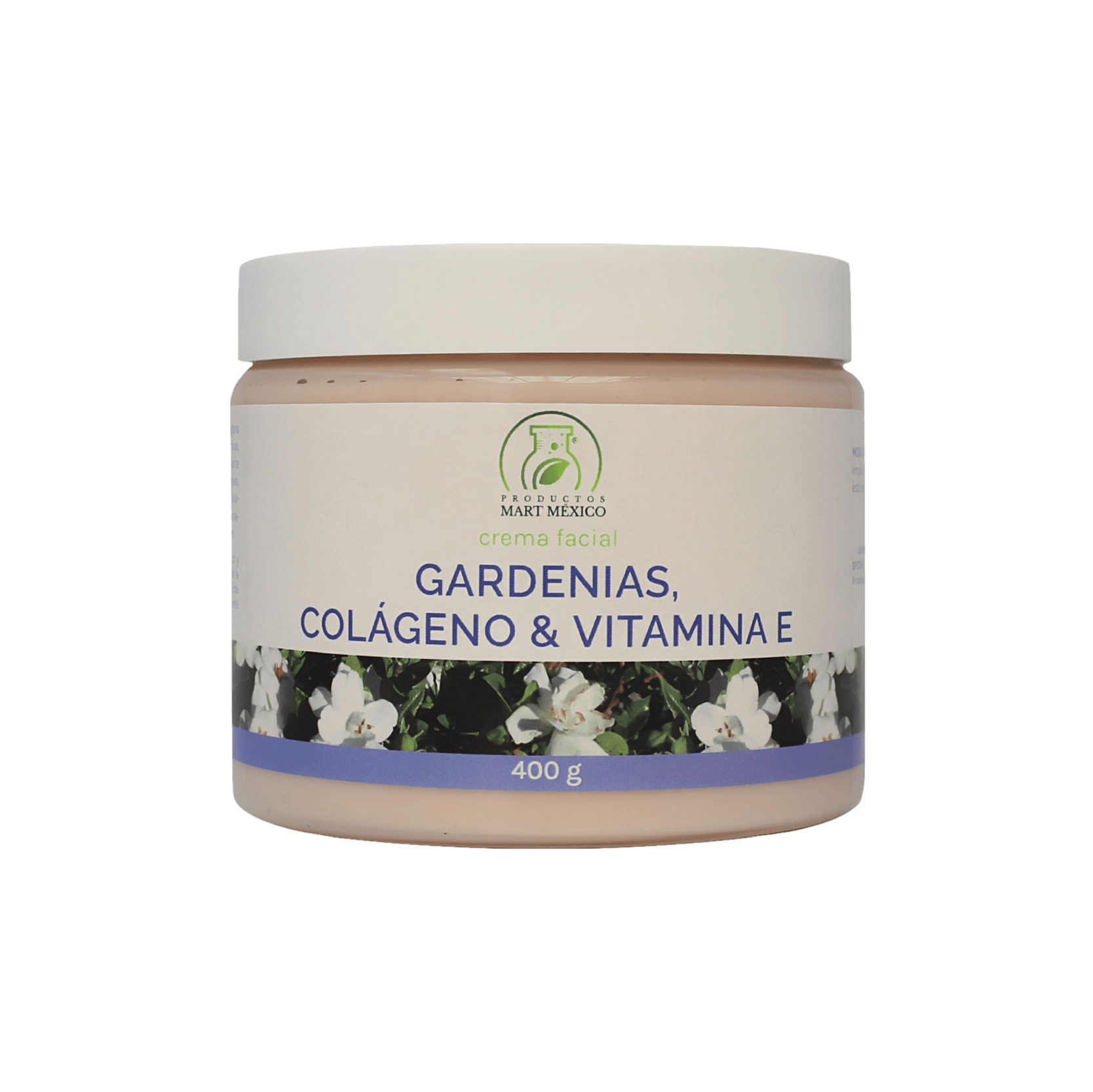 Crema Facial & Corporal De Gardenias, Colágeno y Vitamina E Piel Tersa 400gr