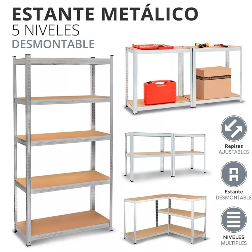 Estante Anaquel Organizador Metal 5 Niveles Hogar 