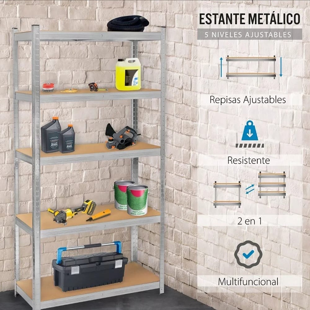 Estante Anaquel Organizador Metal 5 Niveles Hogar 