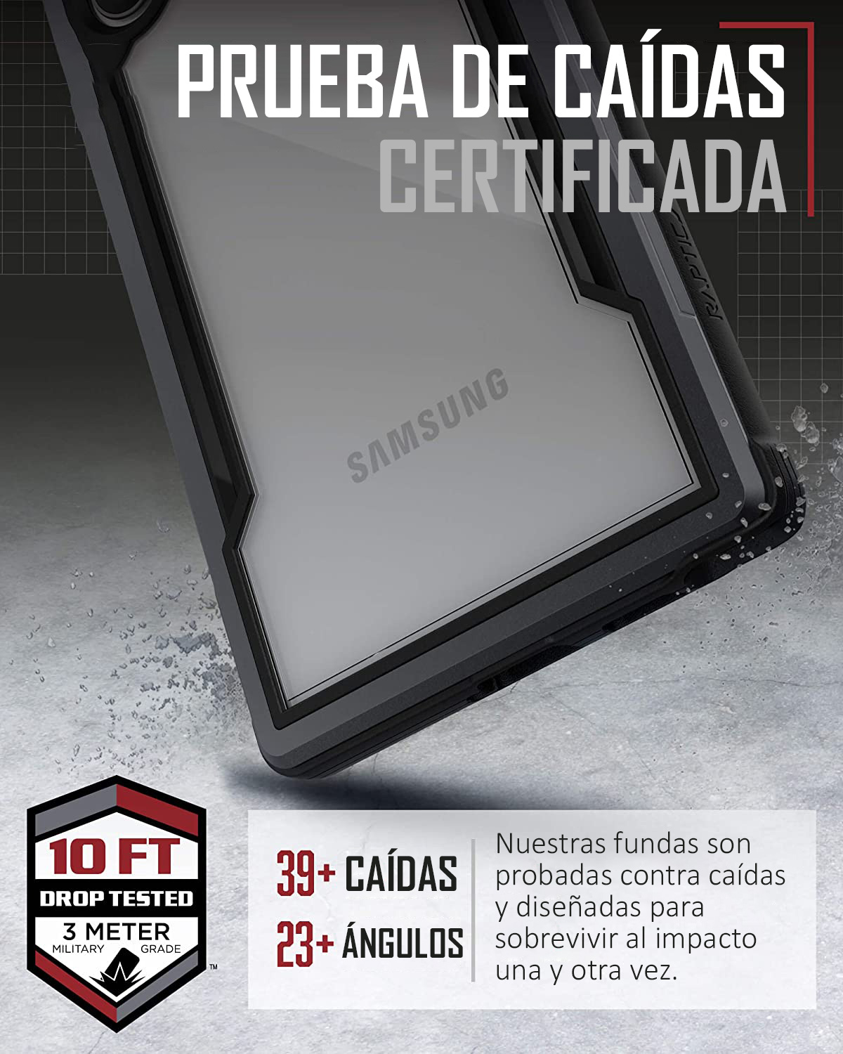 Funda Uso Rudo con Marco Aluminio Raptic Shield para Samsung Galaxy S22 Ultra