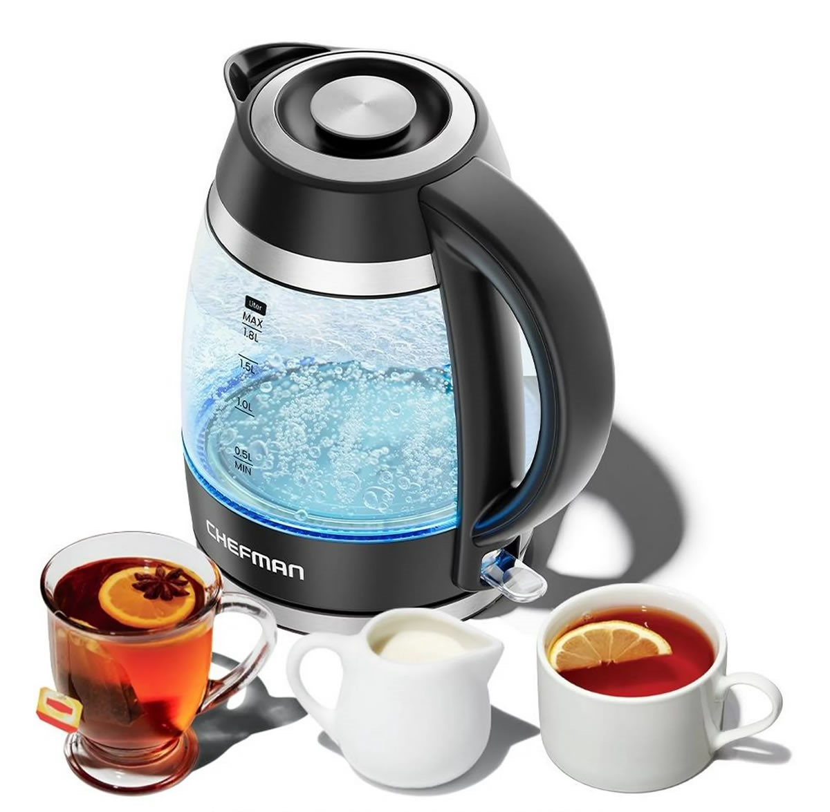 Tetera Eléctrica Chefman RJ11-18-PL Capacidad 1.8 Litros - Negro