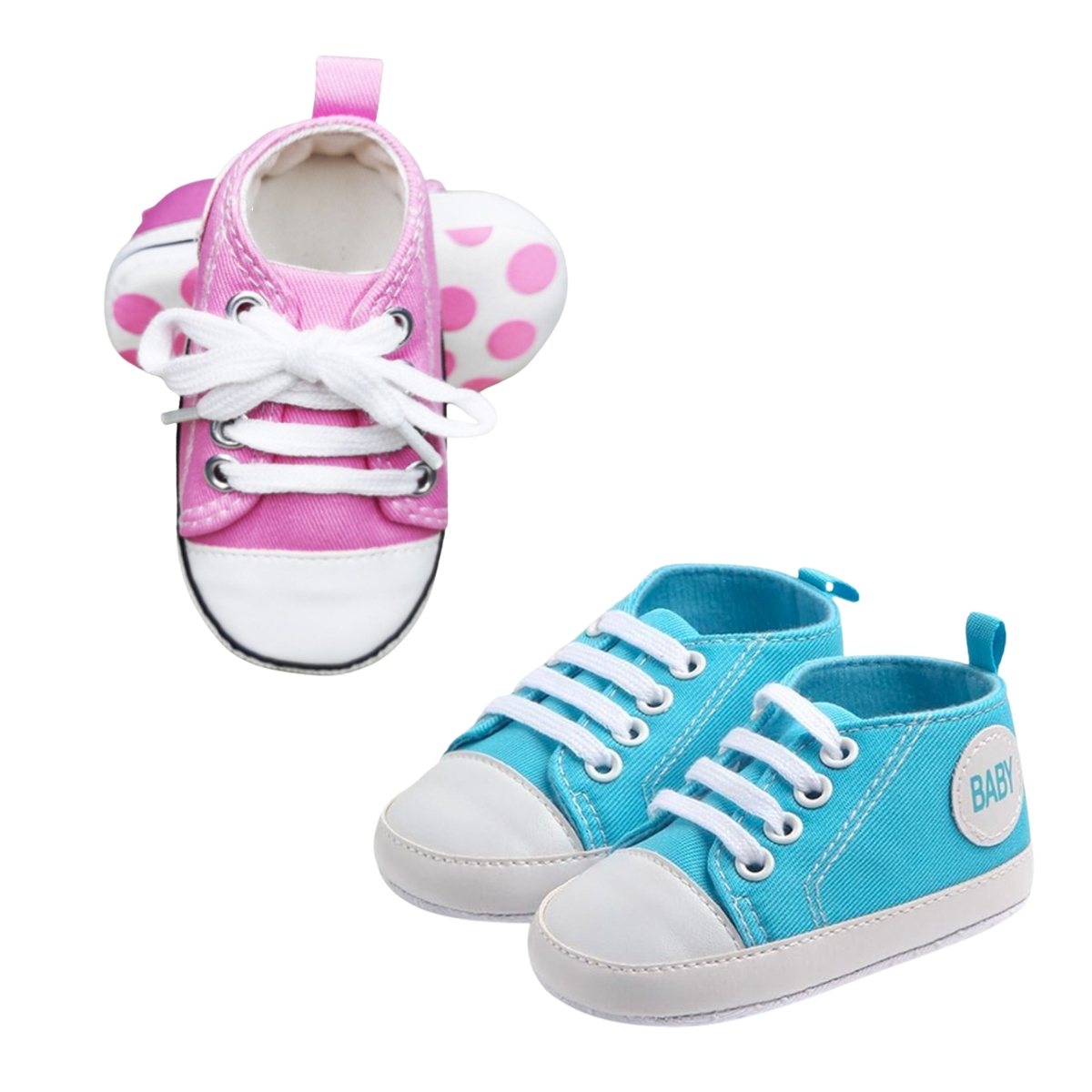 Zapatos de Lona para Bebé - Recién Nacido, Tenis Antideslizantes | Rosa y Azul