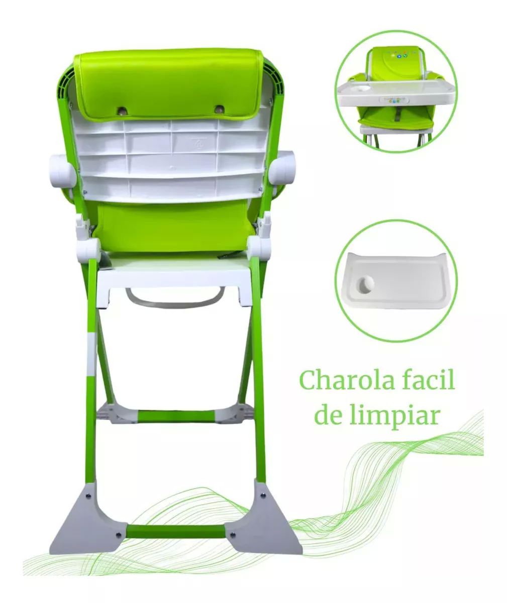 Silla Alta Periquera Para Bebé Plegable Confety Sun - Verde