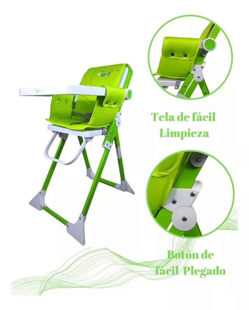 Silla Alta Periquera Para Bebé Plegable Confety Sun - Verde