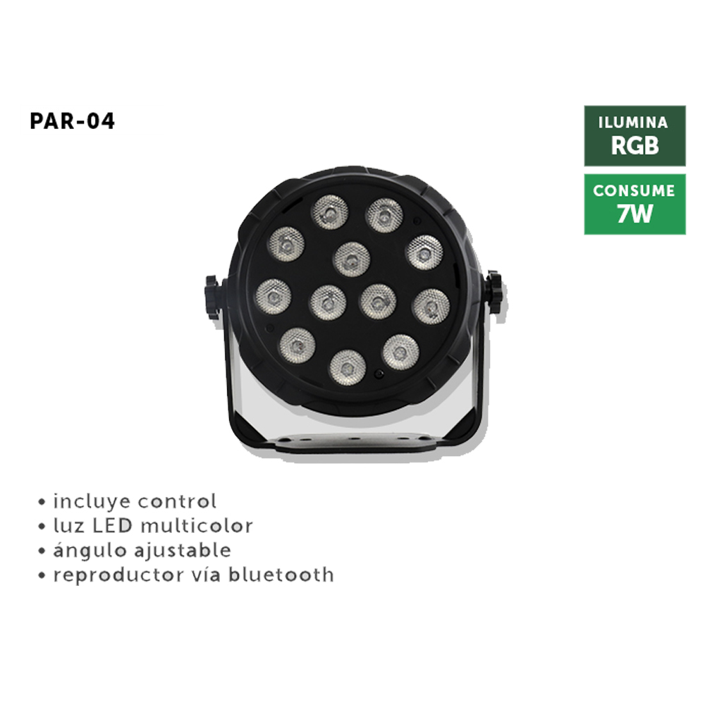  Estrobo 7 Watts Para Eventos Luz Led Rgb Reproductor Vía Bluetooth