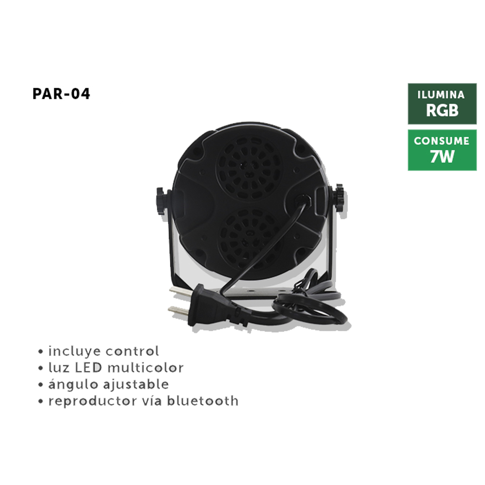  Estrobo 7 Watts Para Eventos Luz Led Rgb Reproductor Vía Bluetooth