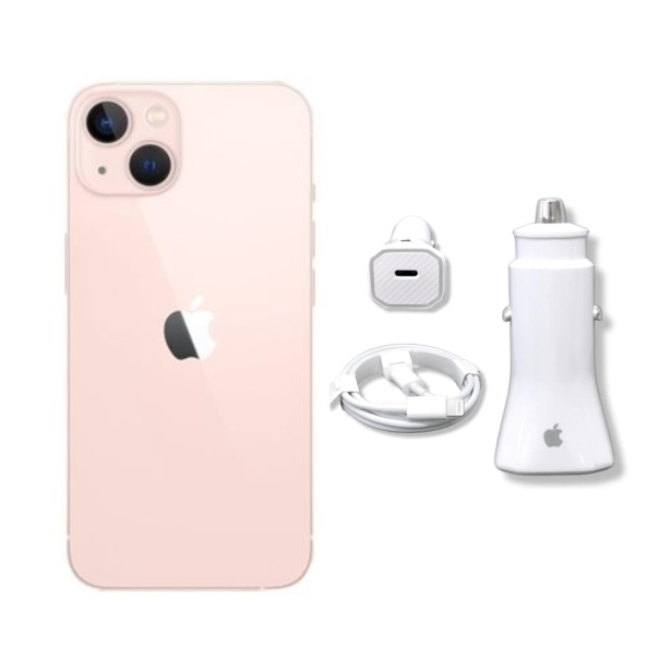Apple iPhone 13 Rosa 128GB Reacondicionado + Cargador para Auto 20W