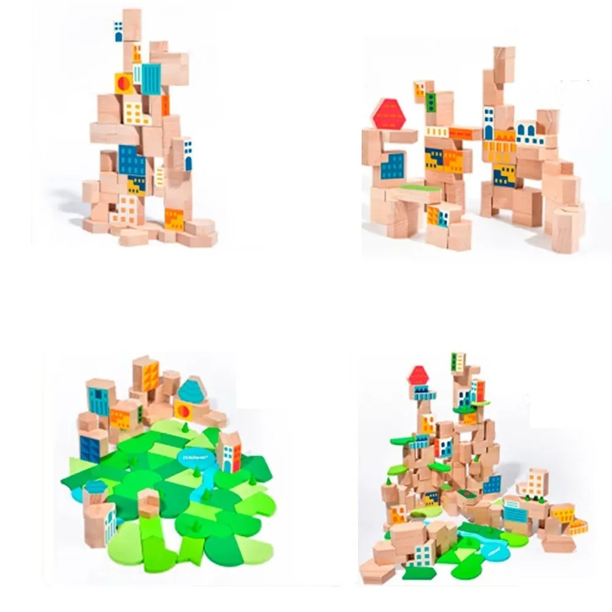 Juguete Infantil Bloques de Madera Ciudad.
